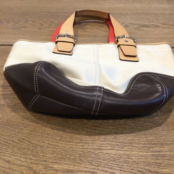 Coach brown leather and canvas bag - Picture 8 of 12